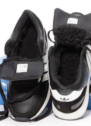 Чоловічі зимові шкіряні кросівки з хутром adidas iniki mid winter (41-45)5 фото