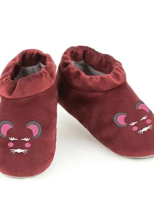 Домашние тапочки-сапожки мишки,домашние тапочки с вышивкой мышка,детские тапочки с...