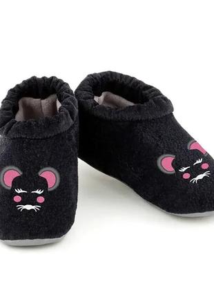 Домашние тапочки-сапожки мишки,домашние тапочки с вышивкой мышка,детские тапочки с...