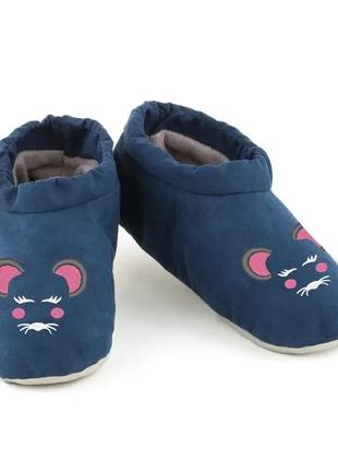 Домашние тапочки-сапожки мишки,домашние тапочки с вышивкой мышка,детские тапочки с...
