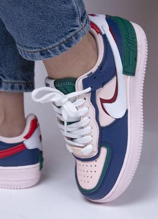 Nike air force 1 shadow женские кожаные кроссовки найк новый дизайн (весна-лето-осень)😍3 фото