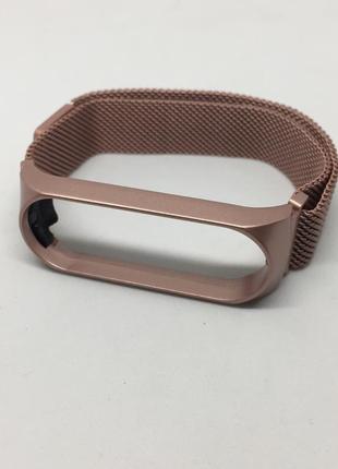 Металлический ремешок mi band 3 Xiaomi mi band 2 mi band 5 mi band 6 розовый на магните