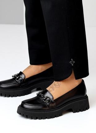 Удобные черные кожаные туфли лоферы натуральная кожа цвет на выбор3 фото
