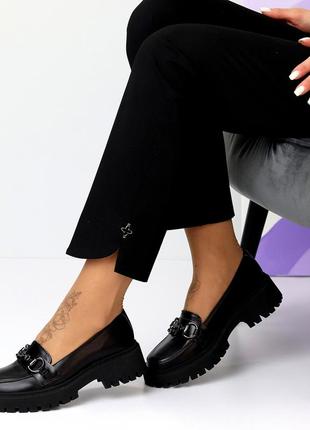 Удобные черные кожаные туфли лоферы натуральная кожа цвет на выбор4 фото