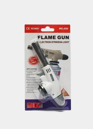 Газовий пальник з п'єзопідпалом flame gun 920 під цанговий балон для кемпінгу bf5 фото