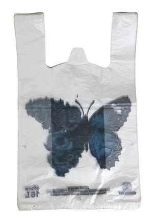 Пакети майка 28х46 см 50 шт. з малюнком метелик білий3 фото
