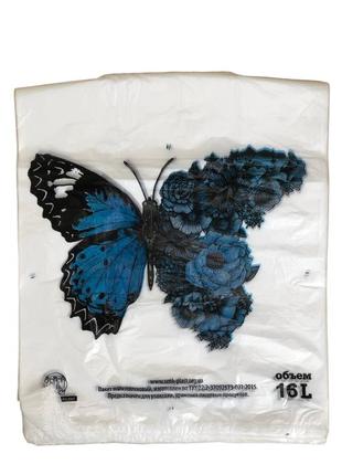 Пакети майка 28х46 см 50 шт. з малюнком метелик білий2 фото