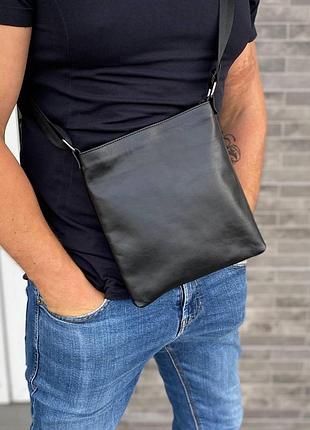 Кожаная сумка мужская планшет через плечо no packet