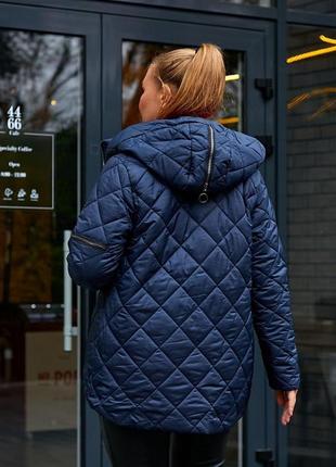 Женская зимняя модная куртка со съёмным капюшоном большие размеры батал5 фото