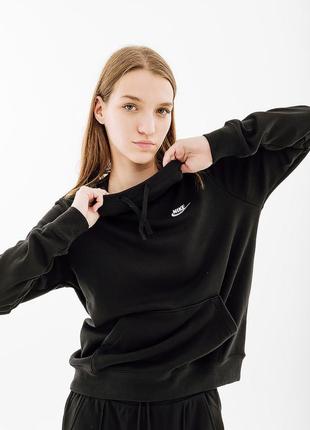 Женское худи nike club hoodie std черный s (7ddq5415-010 s)