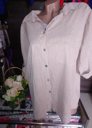 Батальна блуза 52-54 блузка сорочка італія блуза нв пишну фігуру