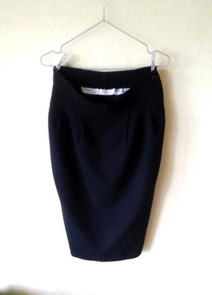 Шерстяная (100 % pure wool) винтажная миди юбка карандаш с карманами gianni usa 14 uk1 фото