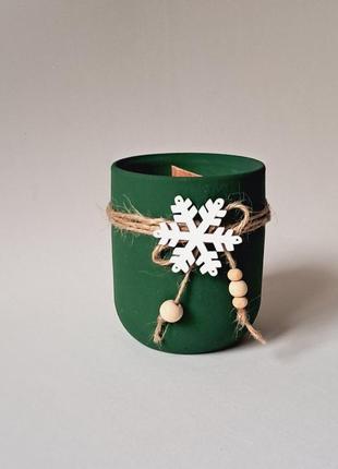 Эко свеча ручной работы "уютная зима" в подарочной коробке4 фото