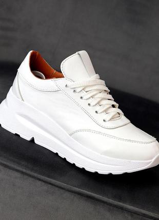Білі шкіряні жіночі кросівки натуральна шкіра колір на вибір весна 2023