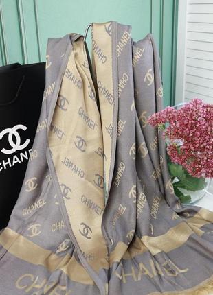 Палантин шарф, хустка  женський шарф  сіро-бежевий з фірмовим пакованням2 фото