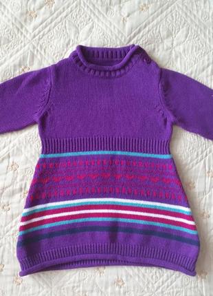Трикотажное вязаное платье (туника) на 1-1,5 года