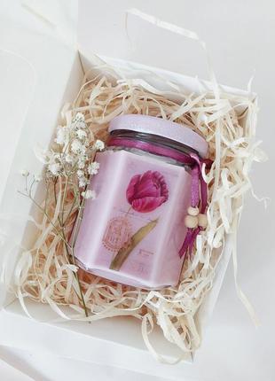 Екосвічка "тюльпан" у подарунковій коробці4 фото