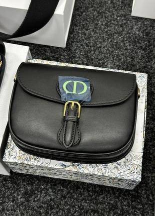 Стильна жіноча сумочка dior bobby bag black smooth skin 20 x 16 x 6 см