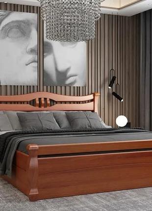 Дерев'яна двоспальна ліжко "даллас" з підіймальним механізмом 180х200