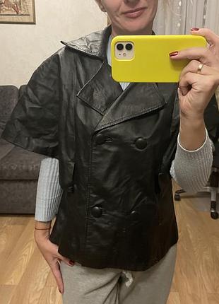 Шикарный невероятный кожаный жилет пончо coleen x&nbsp;/100% кожа