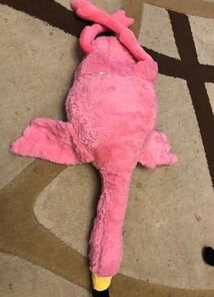 М'яка іграшка-подушка, обіймашка рожевий фламінго 85 см нова2 фото