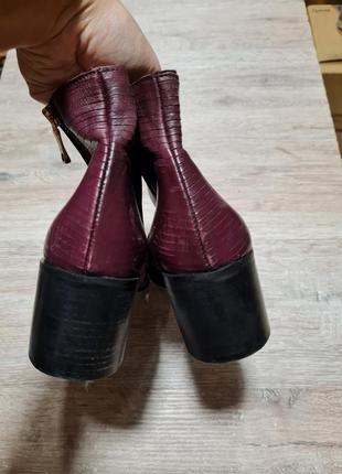 Стильные бордовые ботинки полусапоги minelli кожаные4 фото