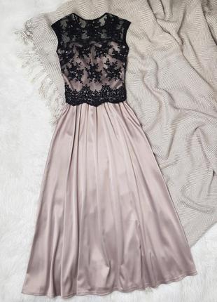 Выпускное нарядное вечернее платье в пол длинное с кружевом вышивкой бисером корсет
