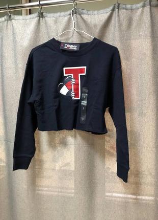 Кофты кроп укороченные свитшот tommy hilfiger