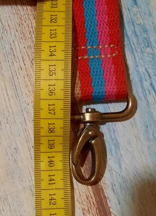 Ремень для сумки текстильный на карабинах ручка полосатый цветной разноцветный6 фото