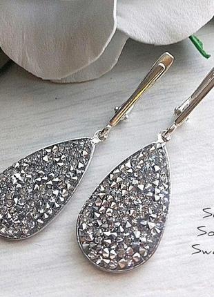 Серьги с подвесками swarovski