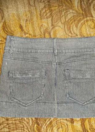 Юбка джинсовая полосатая3 фото