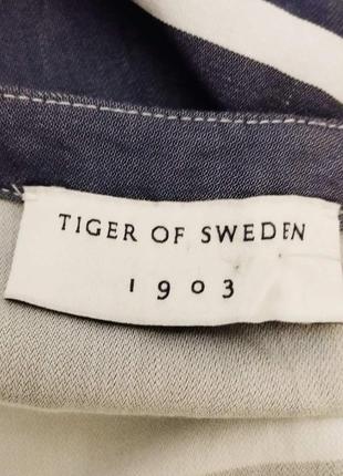 601.практическая вискозная футболка в полоску люкс бренда по швеции tiger of sweden6 фото