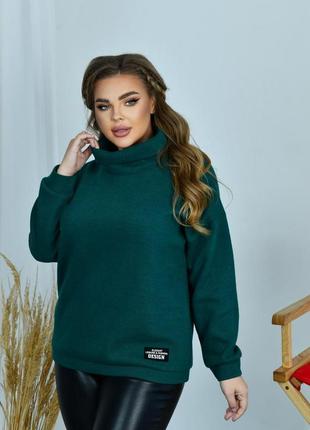 Женская туника-свитер ангора отличное качество с воротником размеры батал9 фото