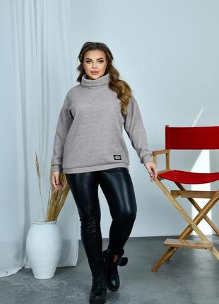 Женская туника-свитер ангора отличное качество с воротником размеры батал3 фото