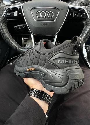 Мужские тёплые кроссовки merrell ice cap moc 2 gore tex black orange8 фото