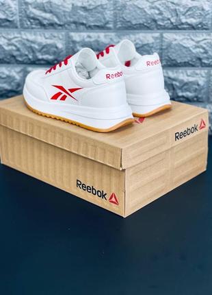 Кроссовки рыбок reebok бело красные классические женские рыбок универсальные, хит!4 фото