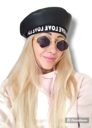 Шкіряний берет. беретик жіночий з натуральної шкіри. кожаный берет