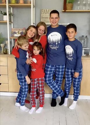 Піжама фемілі лук чоловіча, жіноча, підліткова (family look новорічний)