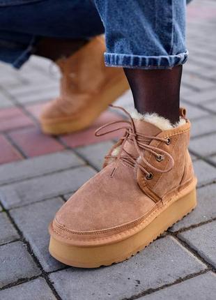 Угги, ugg neumel platform chestnut4 фото