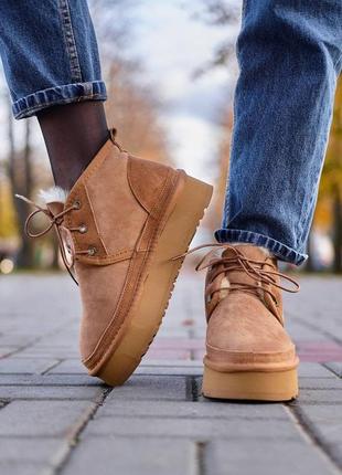 Угги, ugg neumel platform chestnut8 фото