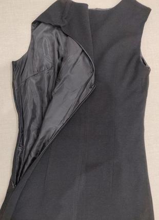 Красивое платье футляр сарафан черный с аппликацией на подкладке5 фото