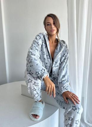 Домашний махровый теплый костюм 🖤 пижама махра туречковина s m l xl6 фото