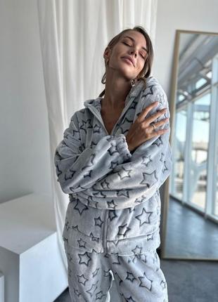 Домашний махровый теплый костюм 🖤 пижама махра туречковина s m l xl2 фото