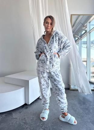 Домашний махровый теплый костюм 🖤 пижама махра туречковина s m l xl10 фото