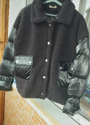 Бомбер куртка тедді шубка тедді пуховик зима осінь