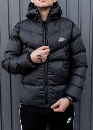 Зимняя мужская куртка пуховик зимова чоловіча куртка пухова nike2 фото