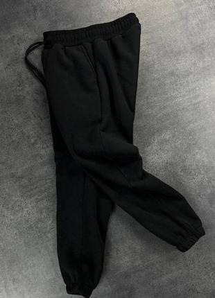 Стильные теплые флисовые брюки мужские качественные трендовые спортивные брюки зимние