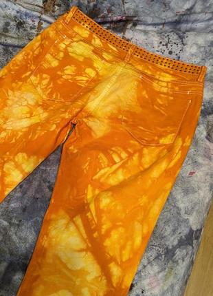 Allsaints штани джинси брюки custom кастом колір помаранч лава тайдай tie-dye stucked butcher denim jeans3 фото