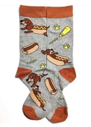 Прикольні шкарпетки з принтом хот-догів