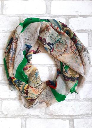 Палантин шарф женский разноцветный шифоновый двусторонний, подарок для нее